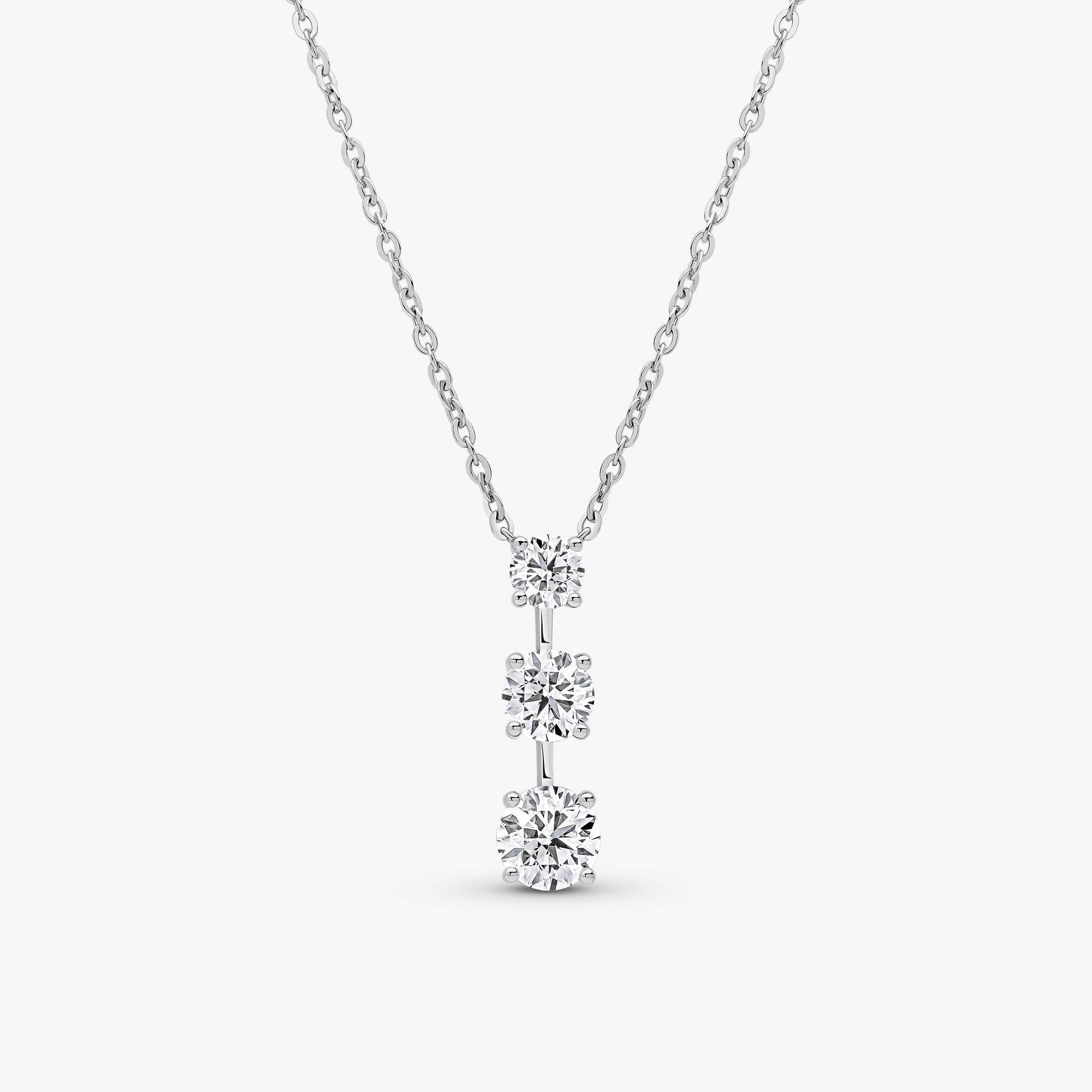 Round Brilliant Trilogy Pendant White Gold