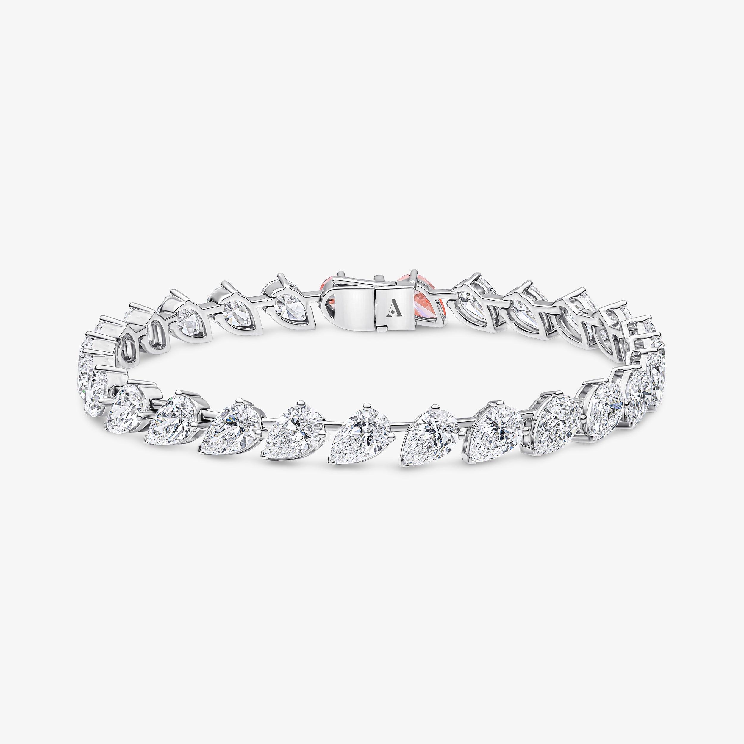 Pink Diamond Pear Cut Tennis Bracelet