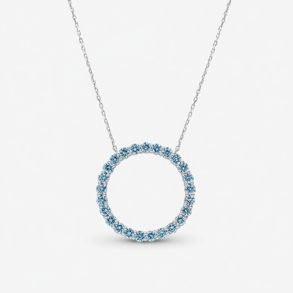 Blue diamond Circle pendant