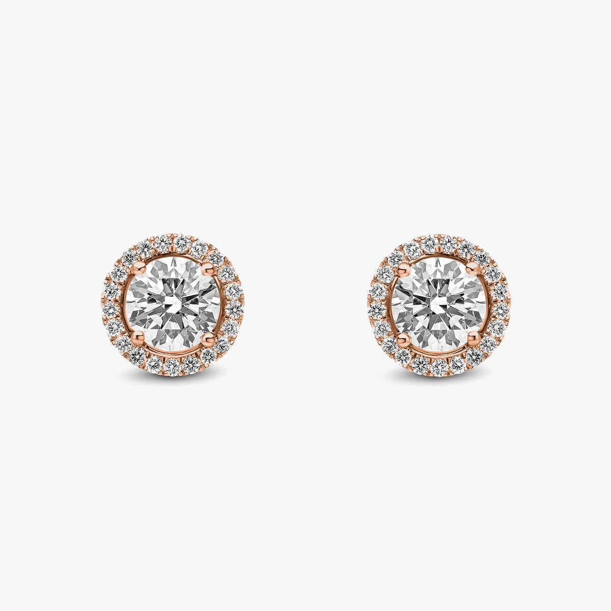 Round Brilliant Cut Halo Studs 107