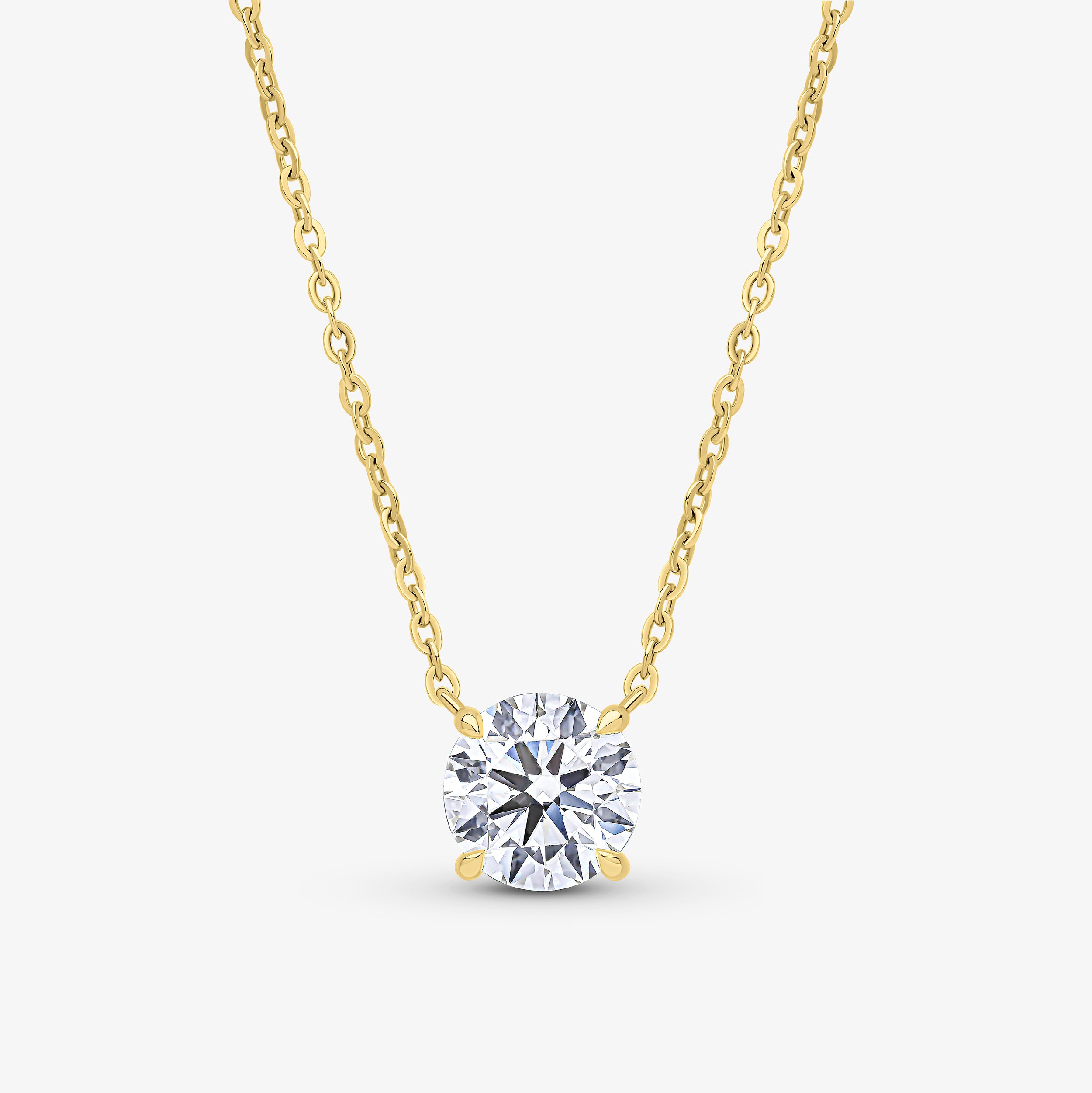 Round Brilliant Cut Prong Set Pendant