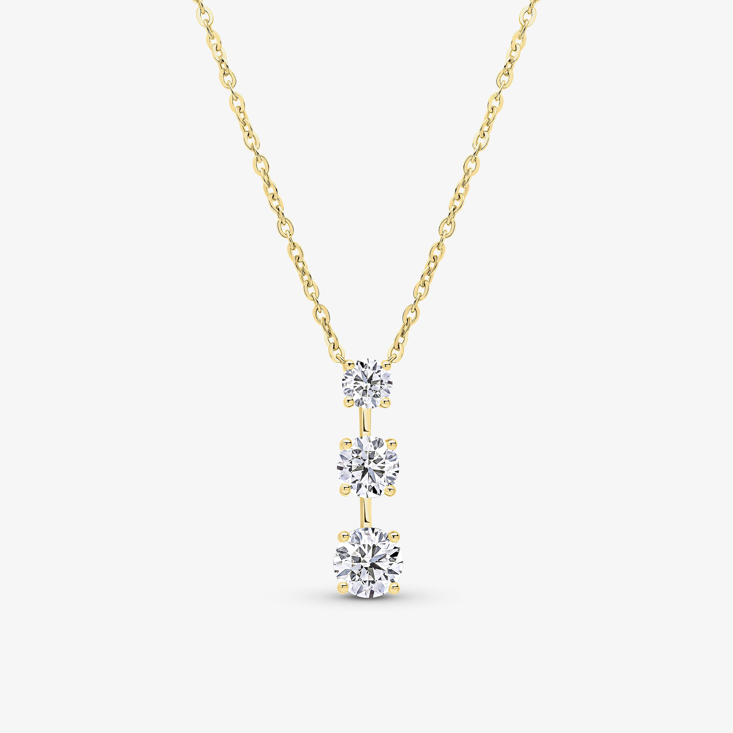 Round Brilliant Trilogy Pendant White Gold