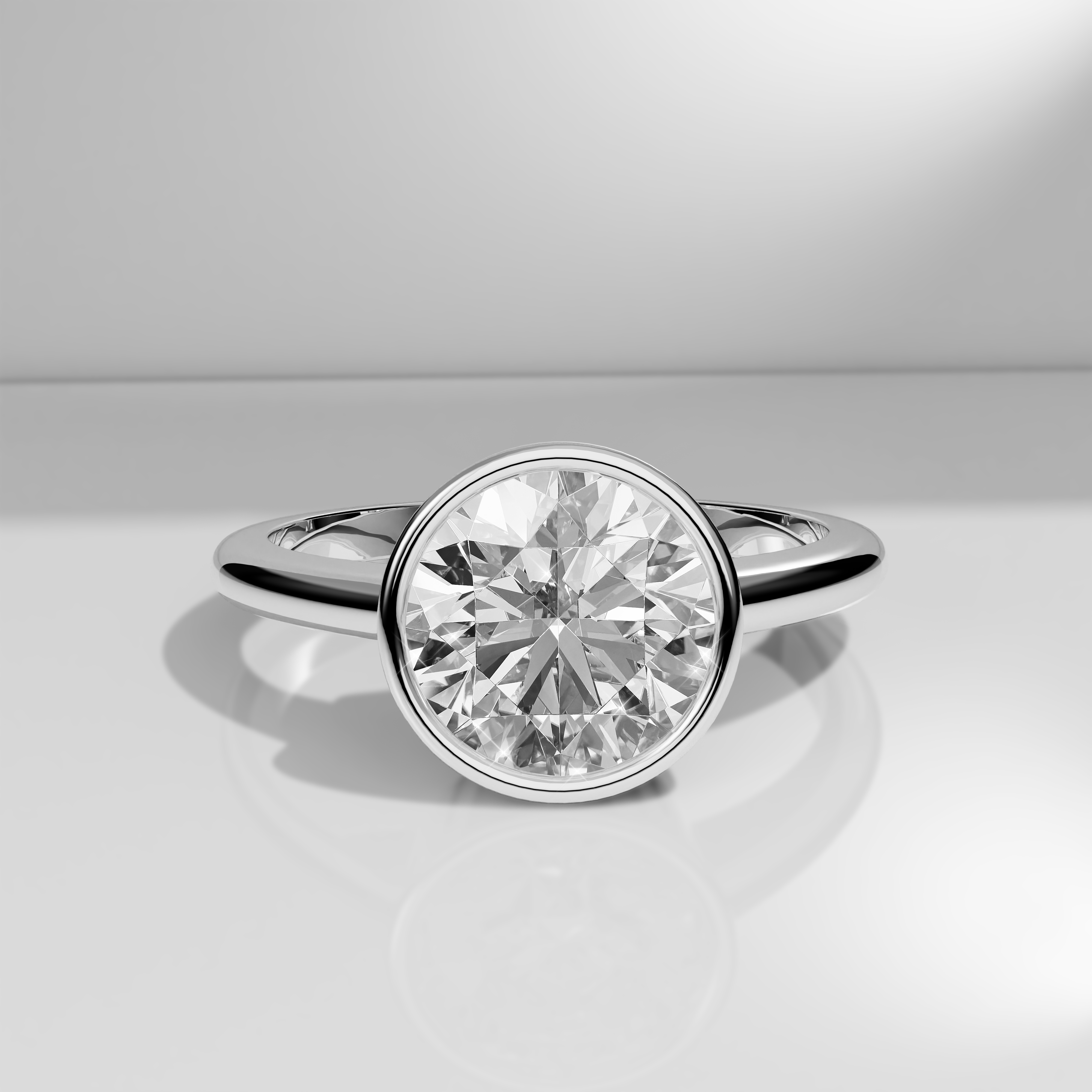 Round Bezel Solitaire Ring