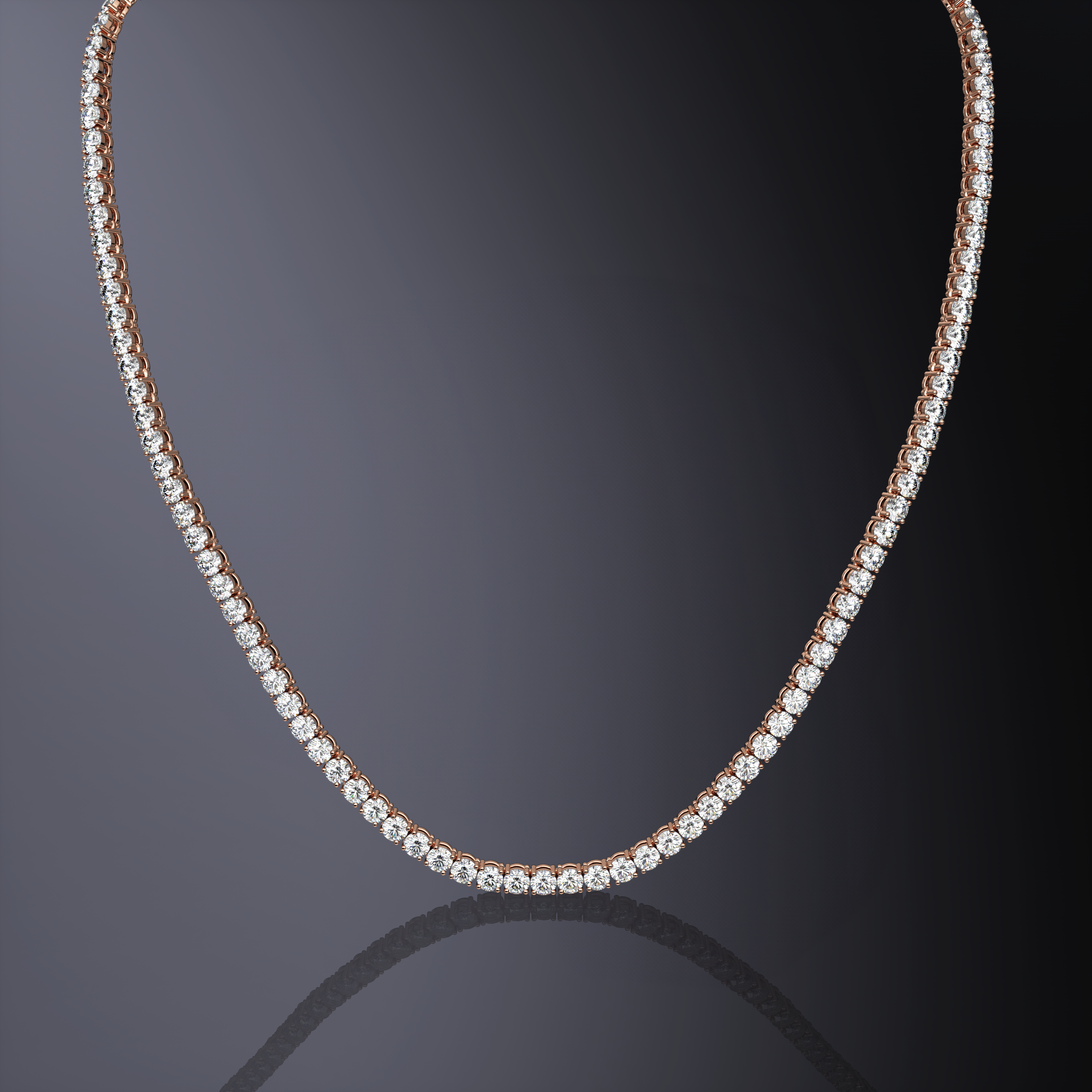 Round Brilliant Cut Tennis Necklace