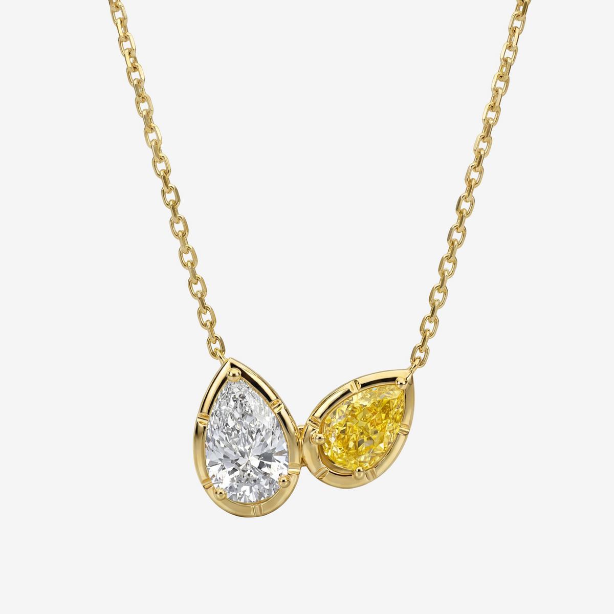 Madison Yellow & White Diamond Pendant 4