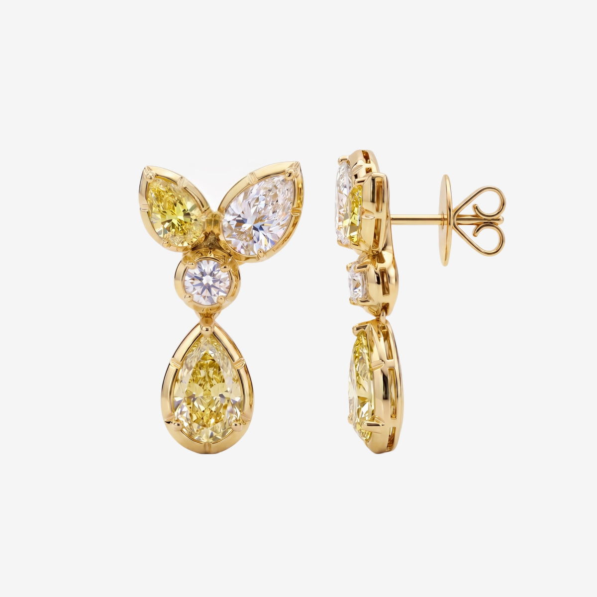 Madison Yellow & White Diamond Drop Earrings