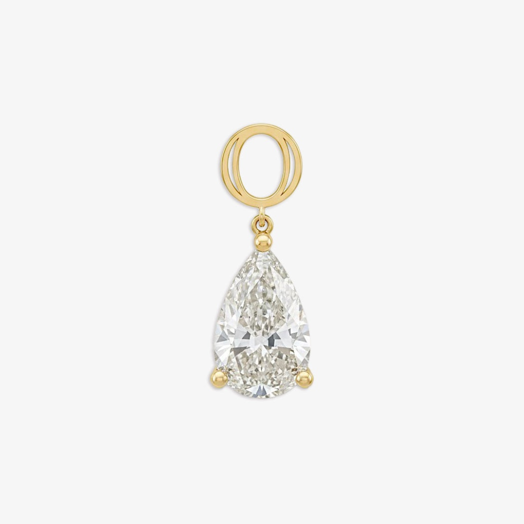 Pear Cut Drop Earrings ( Customizable Initials )