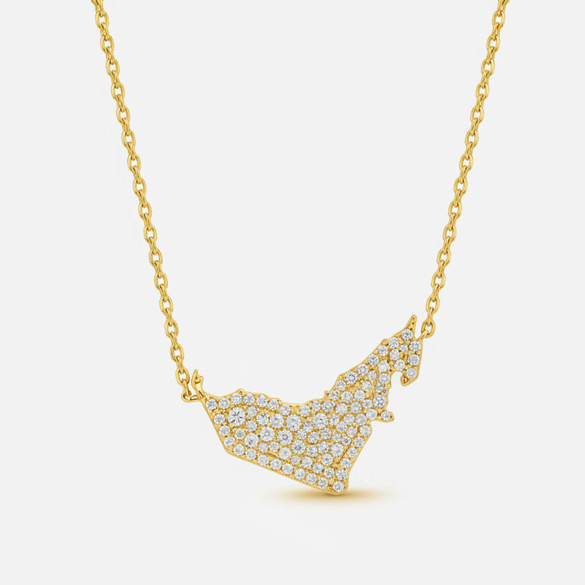 UAE Map Diamond Necklace 2