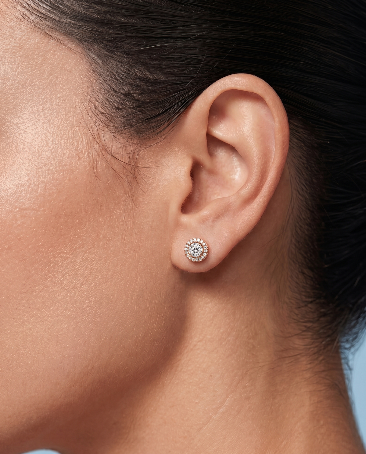 Round Brilliant Cut Halo Studs 103