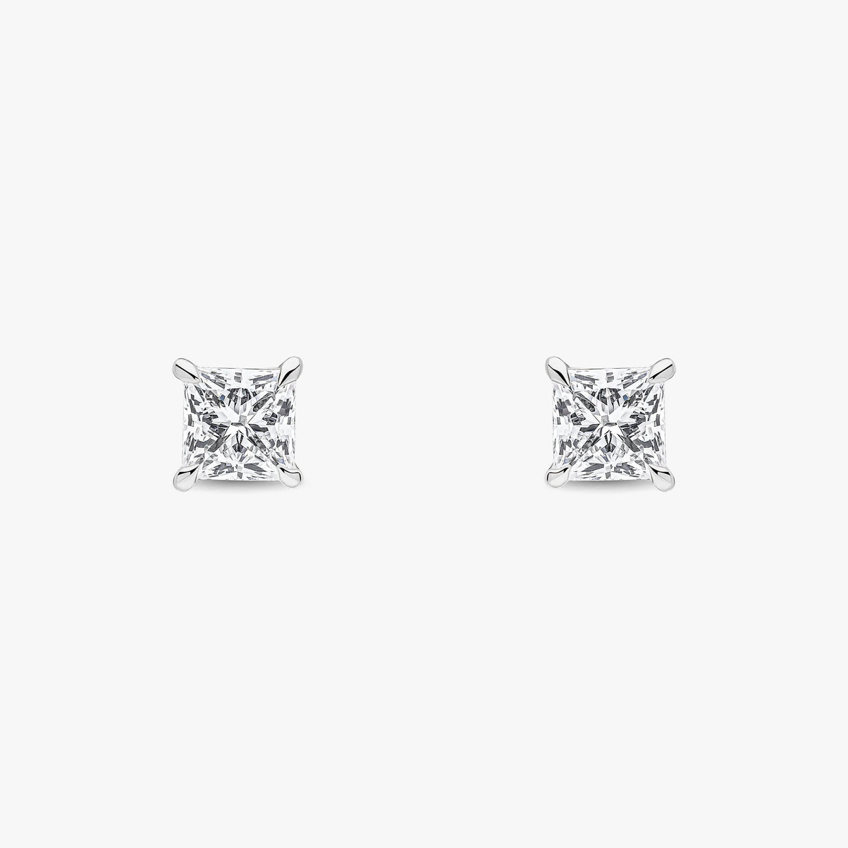 Princess Cut Studs 02