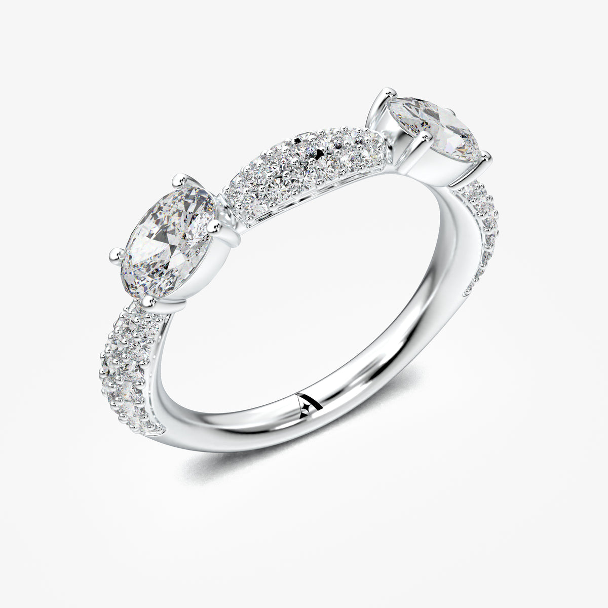 Roma Double Diamond Stacker Ring 14